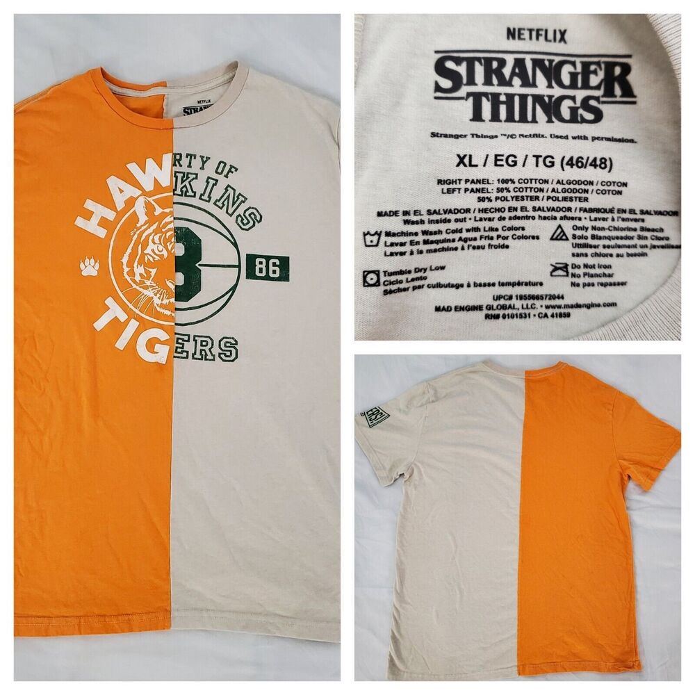 Stranger Things Two Tone Hawkins High School Shirt Mens XL Netflix Series Show
